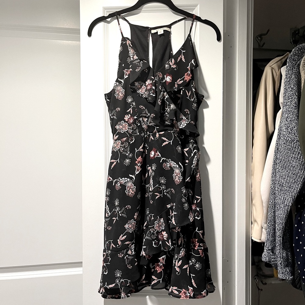Miami(Francesca’s) ruffle mini faux wrap dress